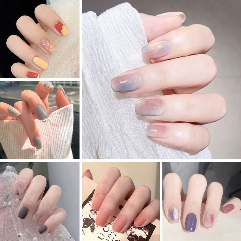 Set 24 Móng Tay Giả R121-R140 Che Phủ Toàn Diện Kèm Keo Dán