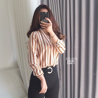 Áo sơ mi nút đồng sang chảnh