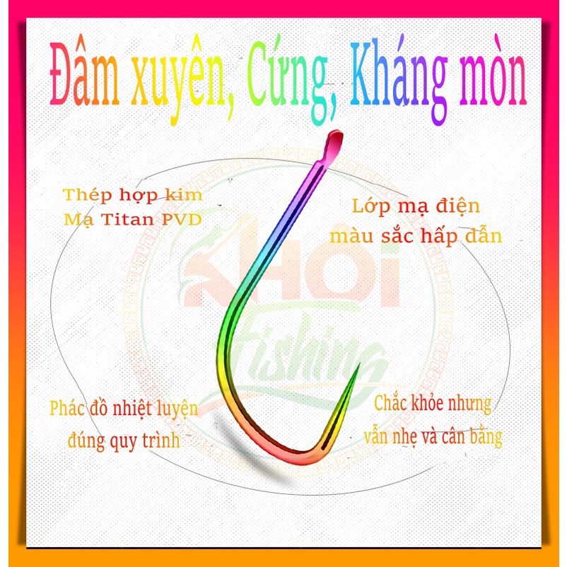 Lưỡi câu không ngạnh đơn đài titan chuyên rô phi