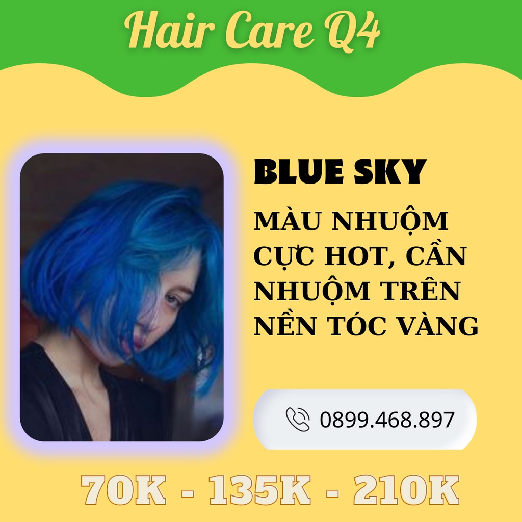 Thuốc nhuộm tóc màu xanh Coban, Xanh đại dương, BLUE SKY - Hair Care Q4