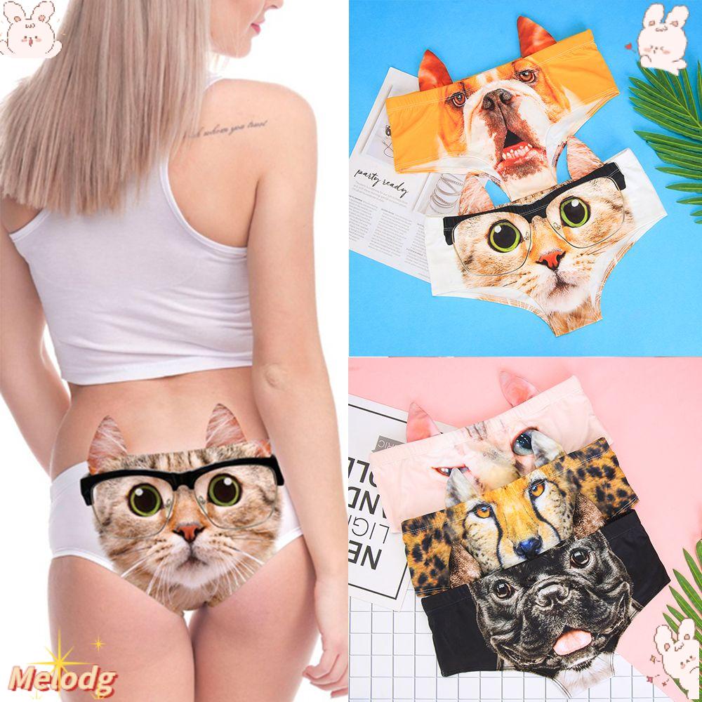 Quần Lót Nữ Eo Cao In Hình Chó Bull/Mèo/Heo/Mèo 3D Gợi Cảm Cho Nữ