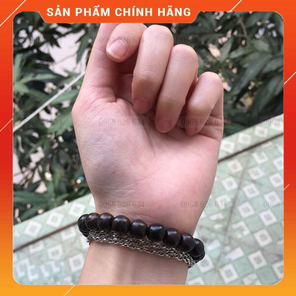 Vòng tay phong thủy gỗ mun💖FREE SHIP💖Vòng đeo tay may mắn hạt gỗ mun cho người mệnh Mộc, Thủy