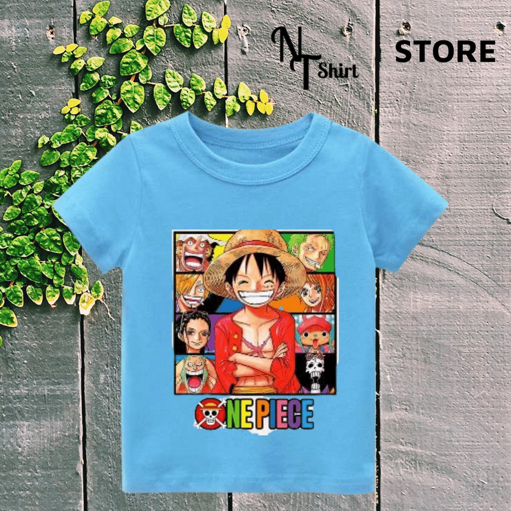 Áo thun bé trai in hình Chibi LUFFY  One Piece Đảo Hải Tặc, Áo cotton mặc mát thoải mái NTShirt
