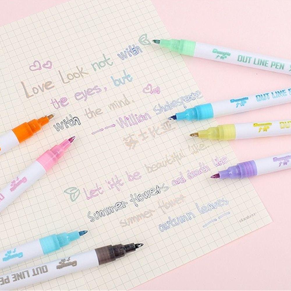 CHOOKEY Bút Đánh Dấu Hai Đầu 8 / 12 Màu Sắc Đa Dạng