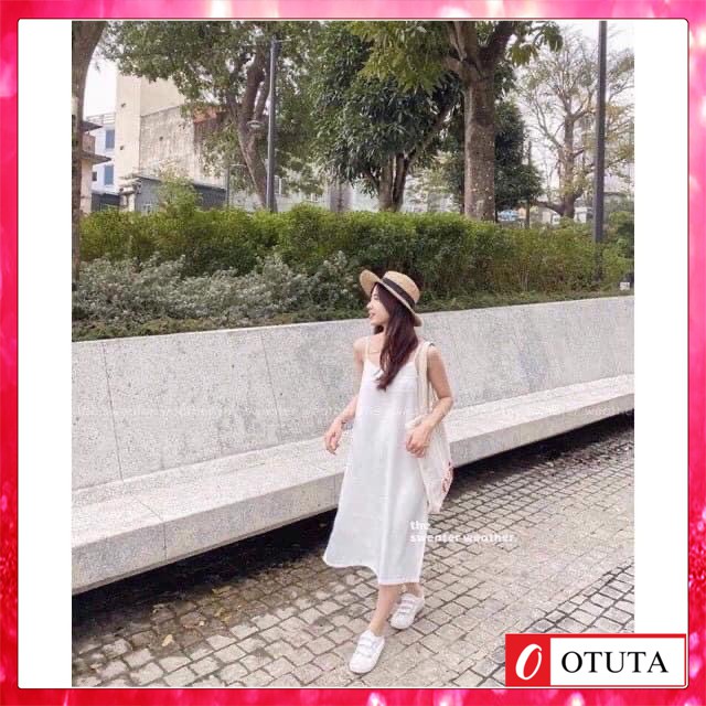 Váy 2 dây, váy suông đũi lụa, váy ngủ cao cấp- chất đũi lụa hàn loại 1 CHẤT MÁT - MỀM MỊN - KHÔNG NHĂN - OTUTA | BigBuy360 - bigbuy360.vn