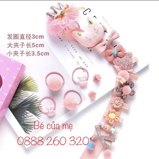 Set kẹp tóc xinh và 18 chi tiết fullbox