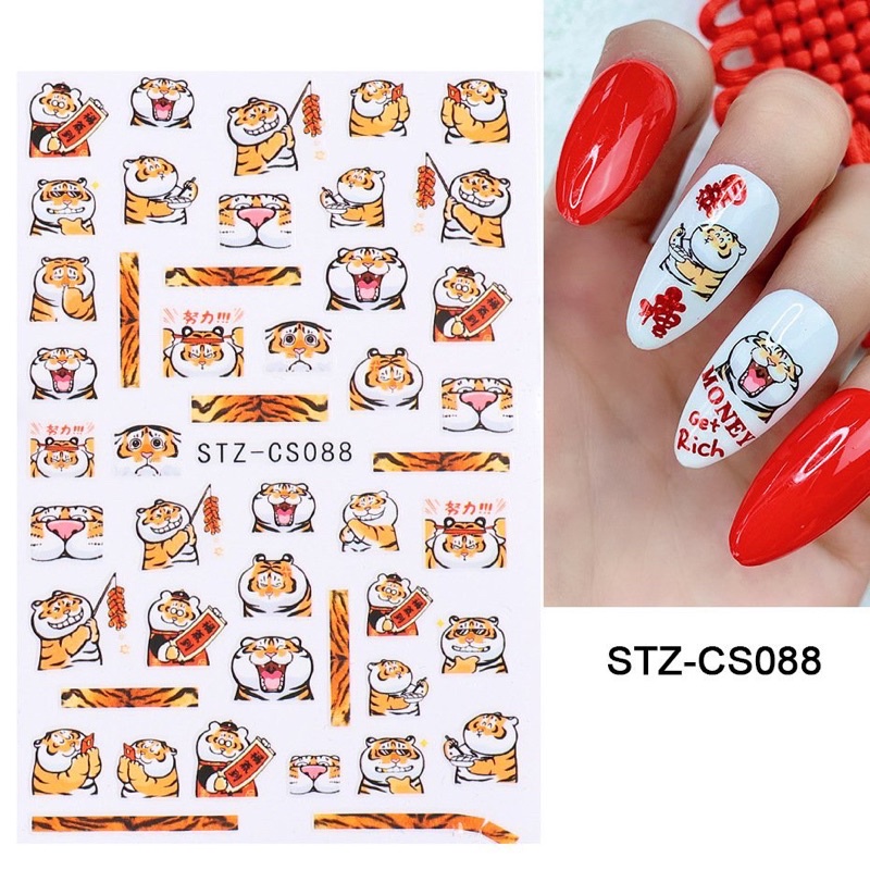 Sticker tết hổ 2022 mẫu mơi  - Phụ kiện Nail