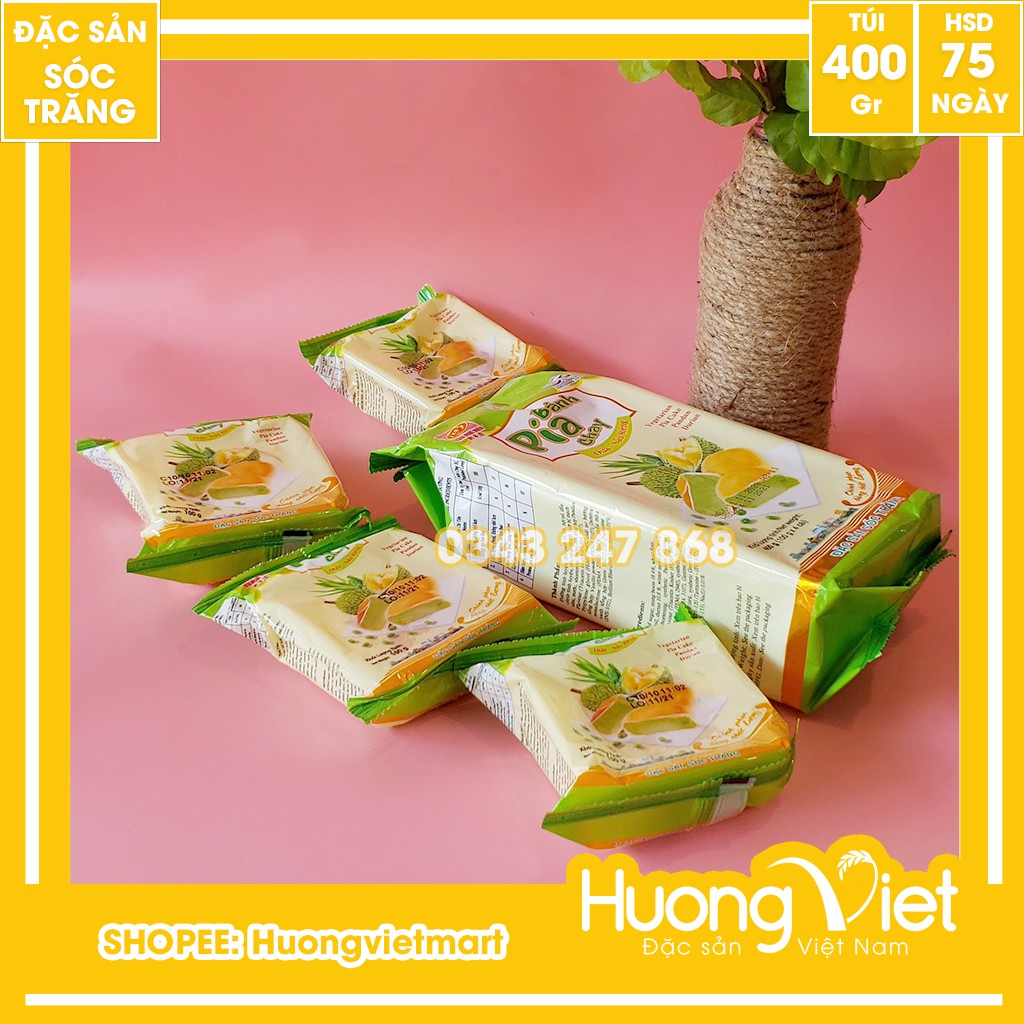 [CHAY DỨA] Bánh pía dứa sầu riêng chay Tân Huê Viên 400g, bánh pía không trứng