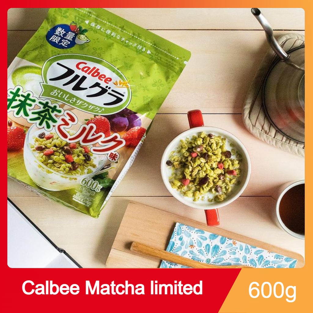 [BẢN LIMITED] Ngũ cốc trái cây Calbee siêu hot bản giới hạn vị Matcha gói 600g siêu ngon