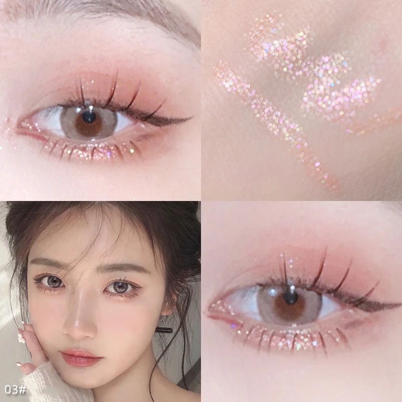 [Hàng mới về] Phấn mắt lấp lánh ánh kim trang điểm lâu trôi chống nước có 10 màu