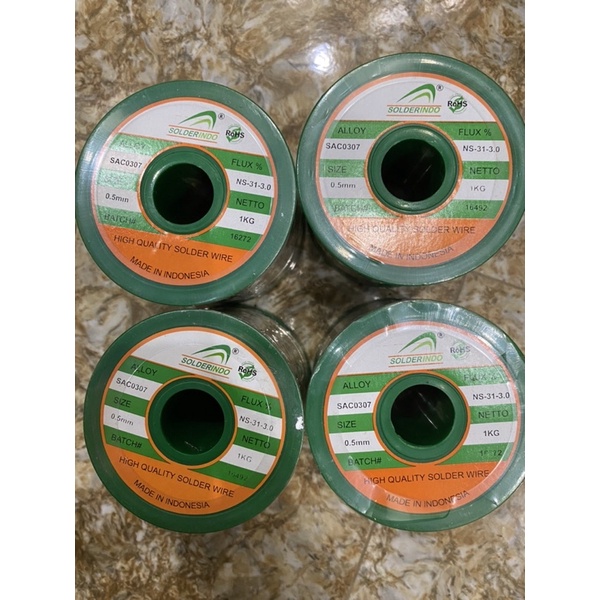 THIẾC HÀN KHÔNG CHÌ -1KG- nhẹ lửa - 100% thiếc-  đường kính 0.8mm