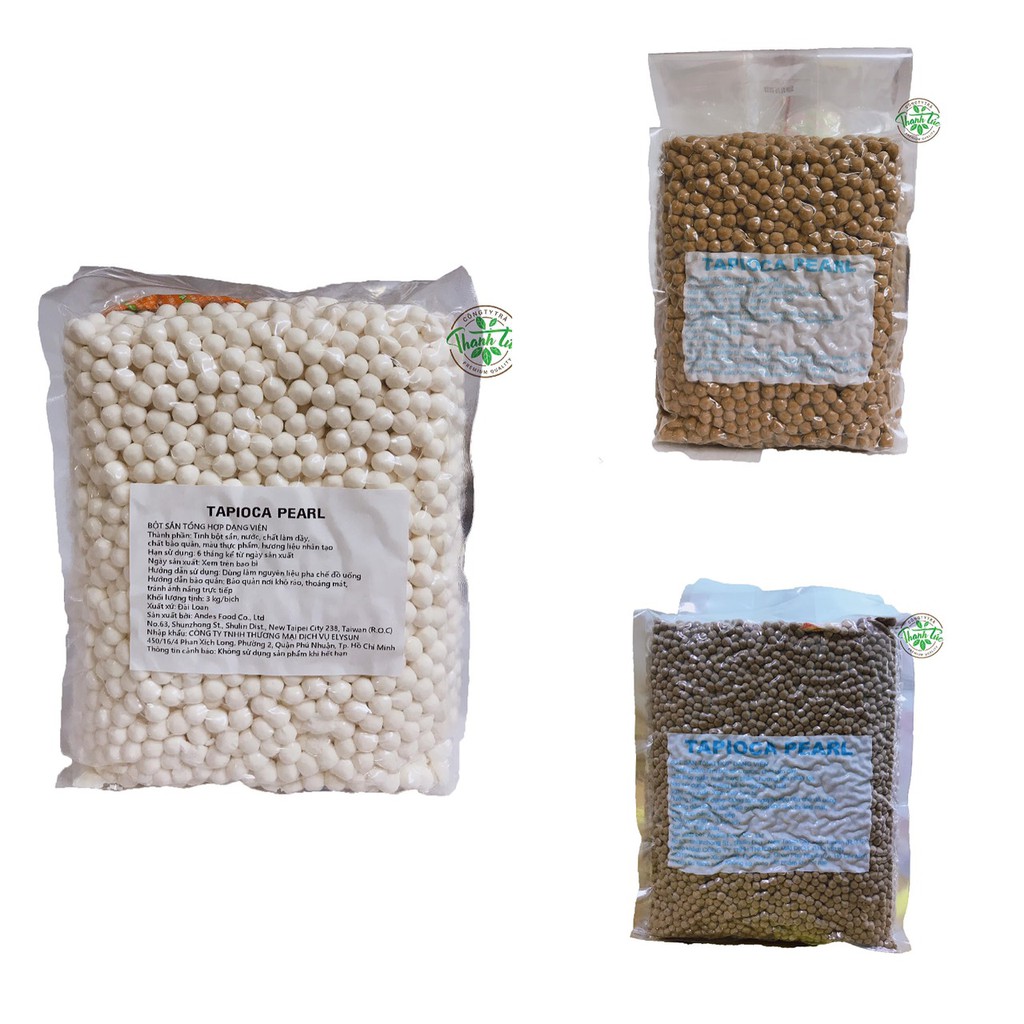 Trân Châu Đài Loan (Sợi, Tròn) Andes Tapioca Gói 3kg