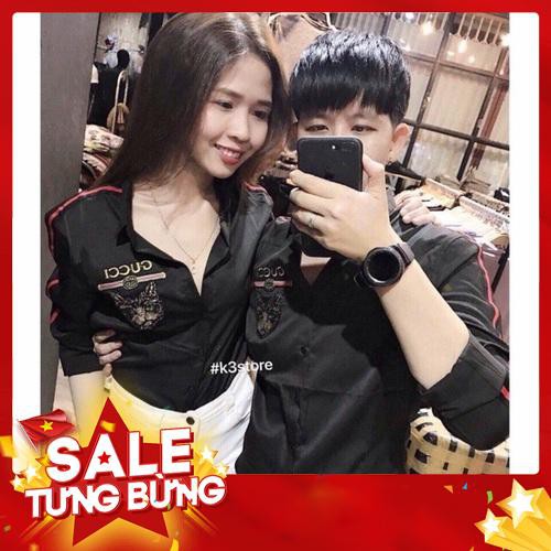 Áo somi tay dài Nam Nữ Chất Lụa Phối Họa Tiết Thêu mèo Đẹp Giá rẽ Cạnh Tranh - Hàng nhập khẩu