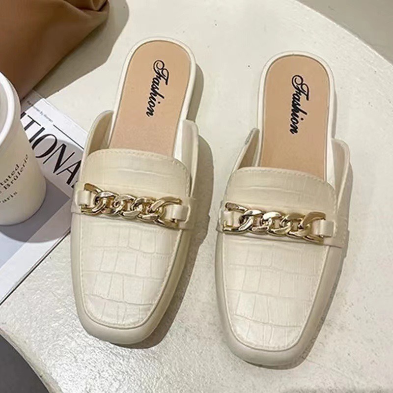 Dép Nữ Bít Mũi Vuông Kiểu Dáng Năng Động - Đế Vuông