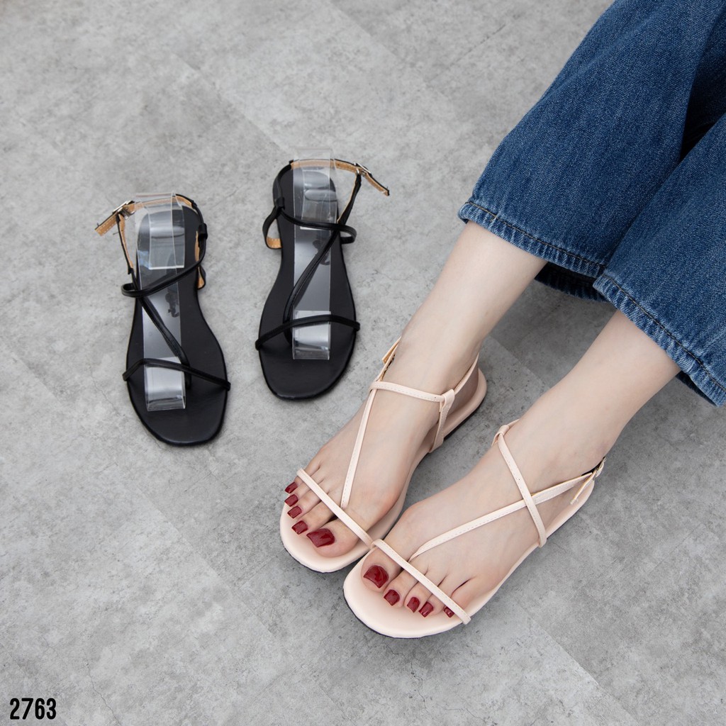 Giày sandal nữ quai mảnh đế bệt MWC NUSD- 2763