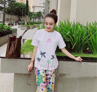 Set quần hoa áo thun zara