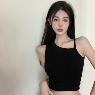 Áo hai dây màu sắc trơn có mút đệm ngực thời trang nữ