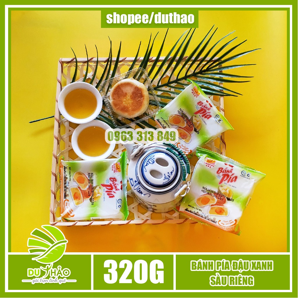 Bánh pía đậu xanh sầu riêng Tân Huê Viên 320g, đặc sản bánh pía Sóc Trăng