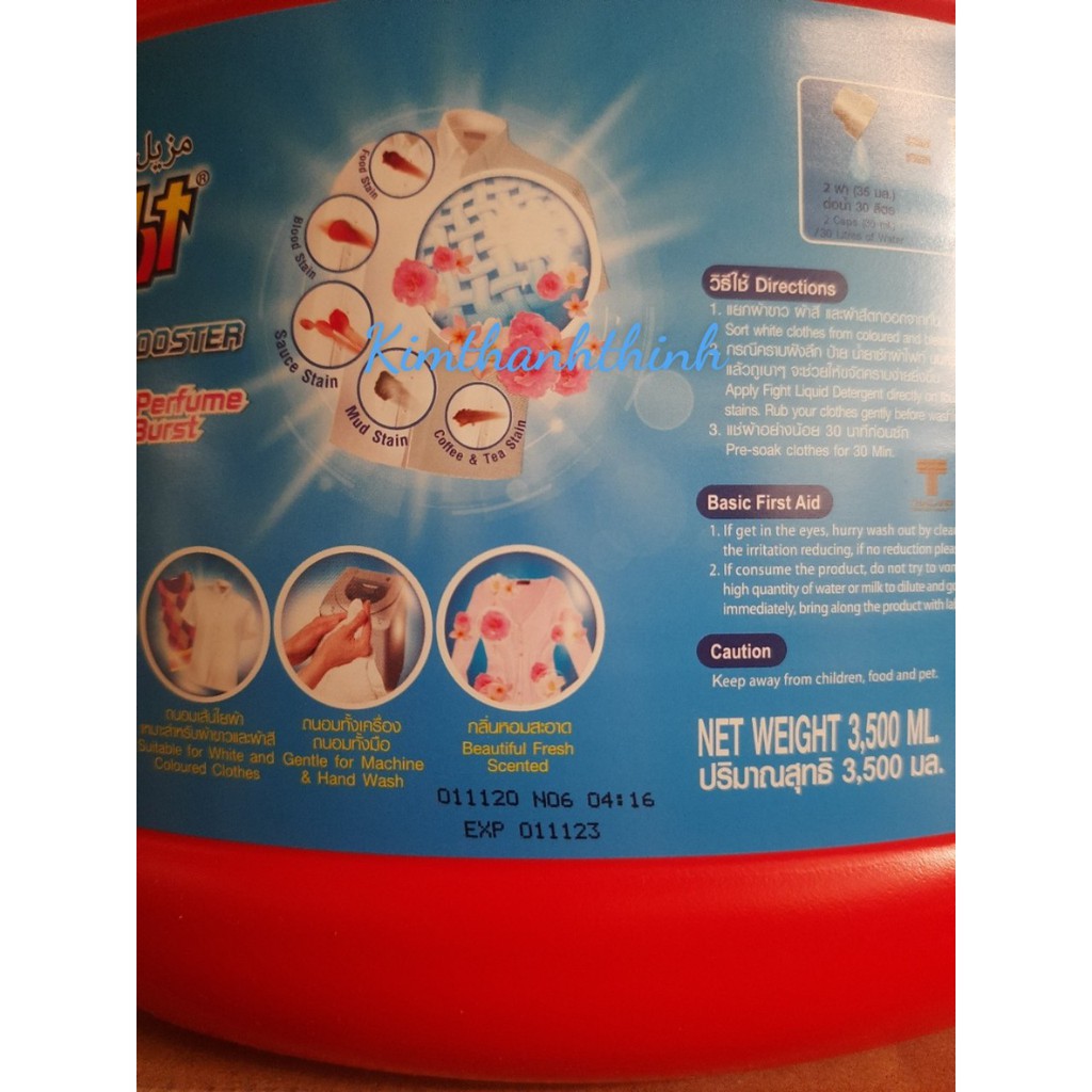 (KTT) Nước giặt FIGHT Booster 3500ml 4in1 Can Xanh