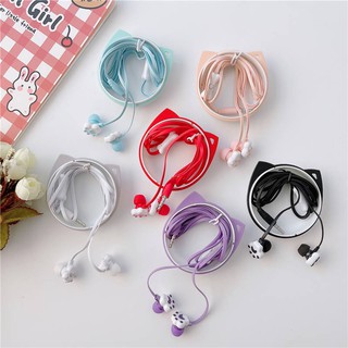 Tai nghe cô gái hoạt hình vào tai có dây để áp dụng vivo huawei oppo android phổ quát với lúa mì cuộc gọi k bài hát