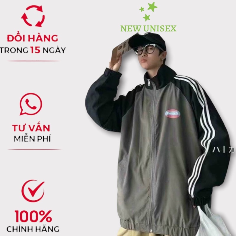 Áo Khoác Gió Nam Hai Lớp Lót Dù Phối Tay Cổ Trụ Form Rộng Unisex Chống Nắng Chắn Gió Siêu Tốt [NEW UNISEX]