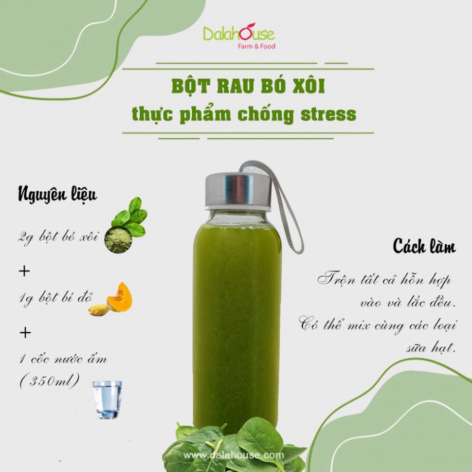 Bột Cải Bó Xôi Hữu Cơ Sấy Lạnh Nguyên Chất Dalahouse 60g