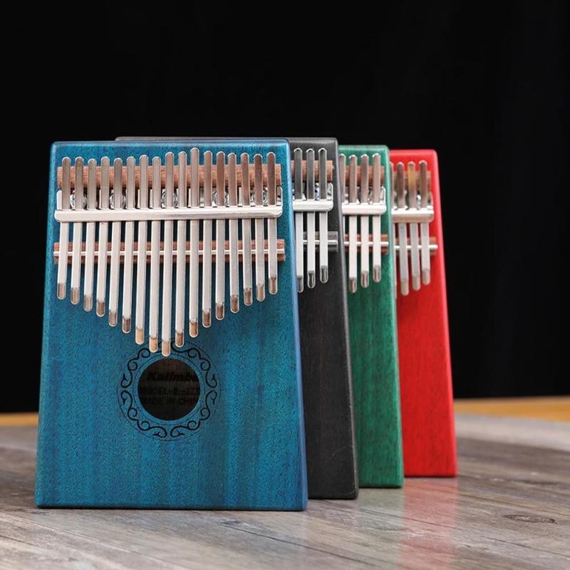 Đàn kalimba 17 phím giá rẻ hoa văn Hy Lạp 2 màu sắc Mahogany và Xanh của biển cả GT-788