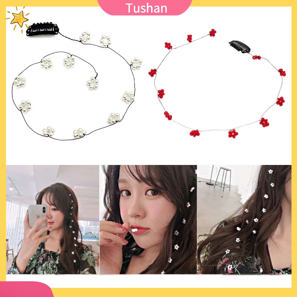 Kẹp tóc hoa vải dài xinh xắn cho nữ