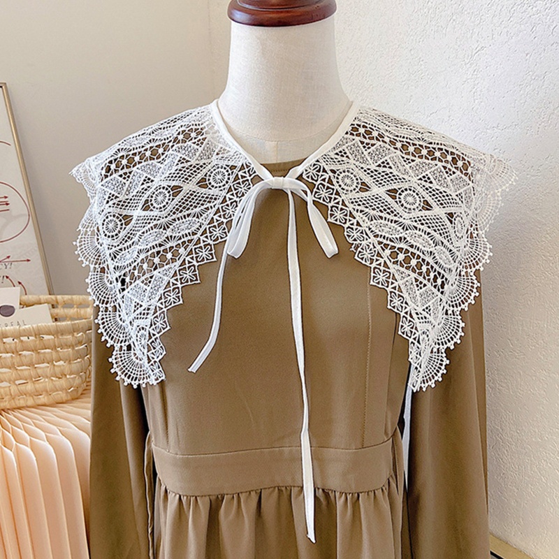 Cổ Áo Ren Rỗng Thêu Họa Tiết Có Thể Tháo Rời Cho Nữ