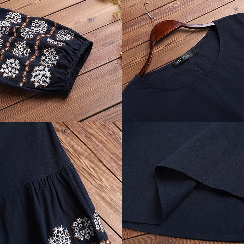 Áo ZANZEA Nữ Tay Dài Thêu Hoa Thời Trang