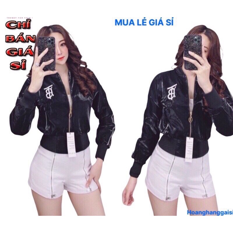 🔥𝐆𝐈𝐀́ 𝐒𝐈̉🔥 Áo Khoác Lửng Nữ Cao Cấp Phi Xà Cừ Thêu Logo Cực Sang Chảnh Hàng có sẵn