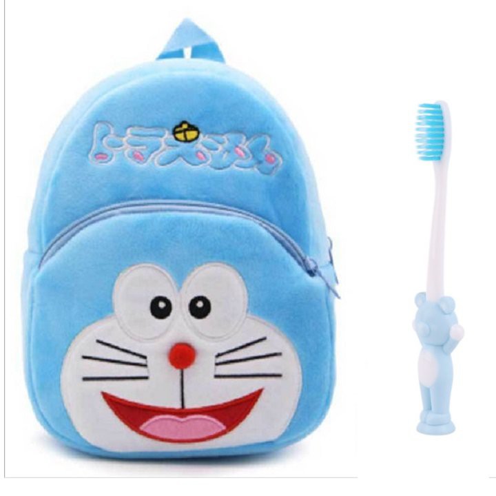 Balo mầm non bông mini cho bé đi nhà trẻ, mẫu giáo với nhiều hình đáng yêu , tặng kèm bàn chải xinh cho bé