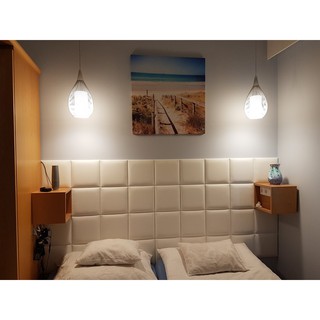 Tấm nệm bọc da Đầu giường cao cấp - Size và Màu tuỳ chọn, Tấm ốp nệm da tranh trí nhà và tường