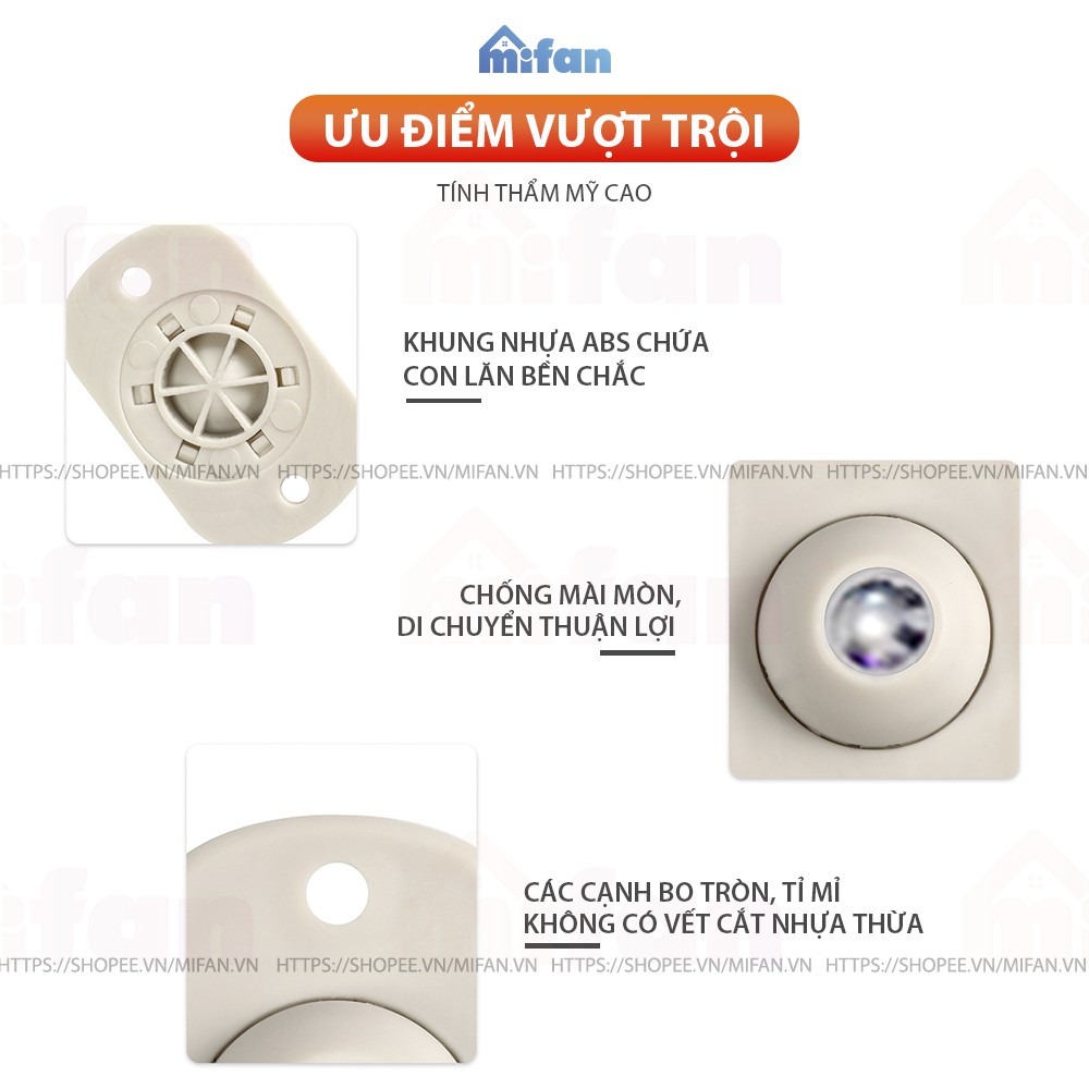 [Mã SKAMPUSH9 giảm 10% đơn 200K] Bộ 4 Bánh Xe Dán MIFAN Di Chuyển Thùng, Hộp - Xoay 360 Độ, Nhựa ABS Siêu Bền, Chịu Lực