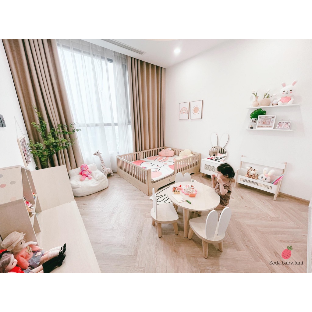 Bàn học cho bé, bàn học sinh bằng gỗ, mẫu bàn giúp bé ngồi đúng tư thế