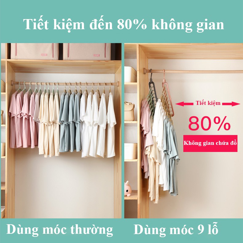 Combo 03 Móc treo quần áo Đa Năng 9 lỗ Tiết Kiệm không gian