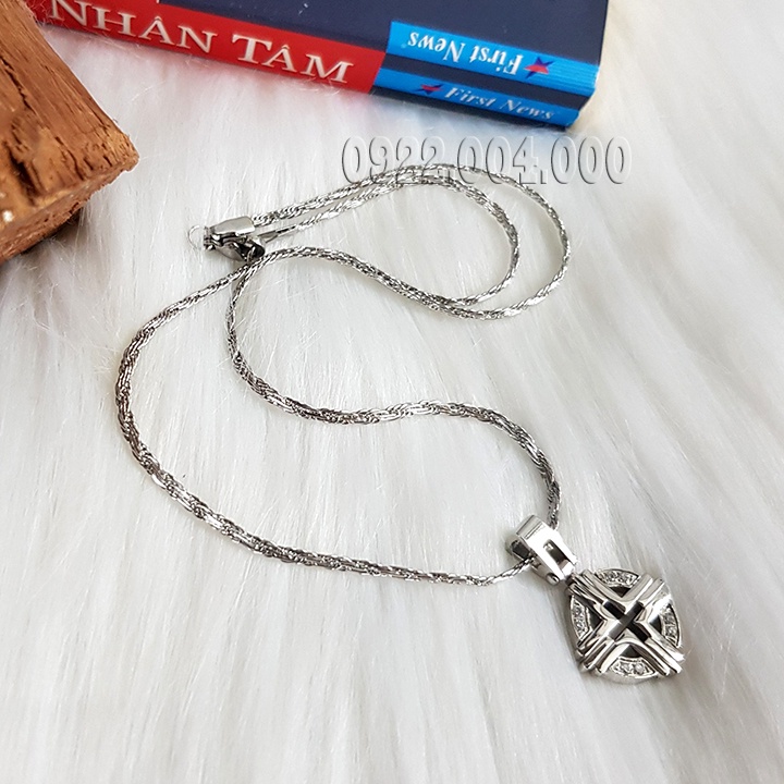 Dây chuyền mặt tròn cẩn đá phù hợp cho nam và nữ MZ1767