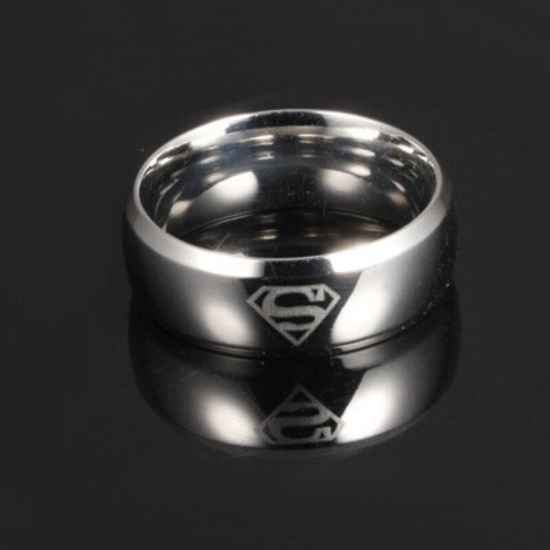 Nhẫn Supermen Bằng Thép Không Gỉ fj408 Thời Trang Cho Nam
