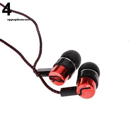 【OPHE】3.5mm In-Ear Earbud Wired Stereo Braid Cord Earphone Headset for iPhone Samsung