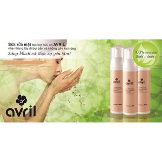 Sữa Rửa Mặt Tạo Bọt Hữu Cơ Chiết Xuất Hoa Lilac AVRIL 150ml