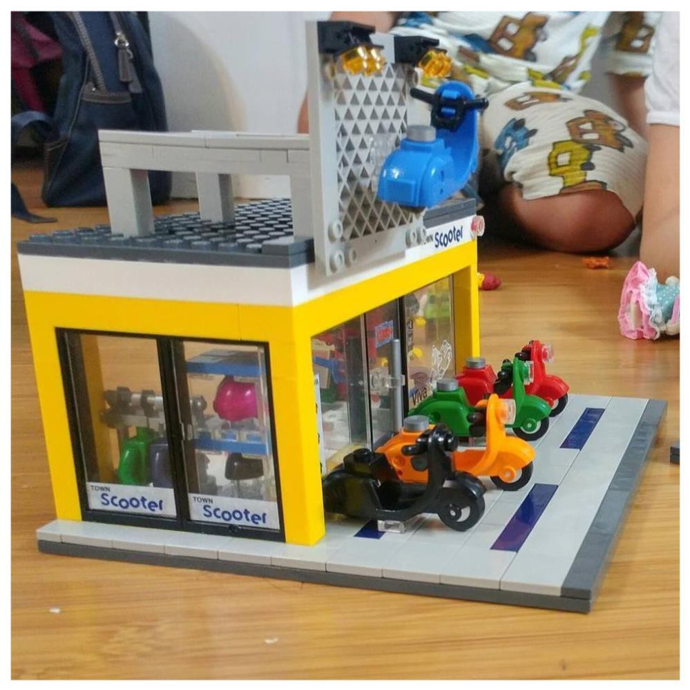 Bộ Lắp Ghép Lego Cho Bé 8 Tuổi - Đồ Chơi Xếp Hình Cửa Hàng Xe Scooter Oxford ST33325 gồm 530 Chi Tiết Nhựa ABS An Toàn