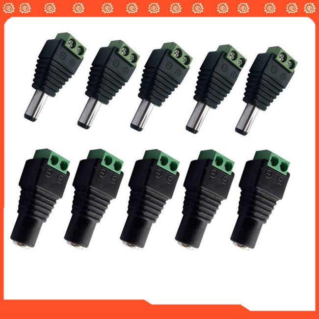 10Pcs Male Female DC Power Plug Jack Adapter Wire Connector for CCTV | BigBuy360 - bigbuy360.vn