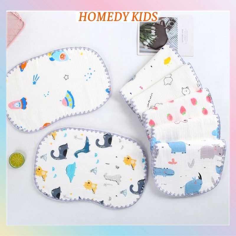 Gối xô sơ sinh 10 lớp cho bé gối sợi tre mềm mại thấm hút mồ hôi homedy kids G02