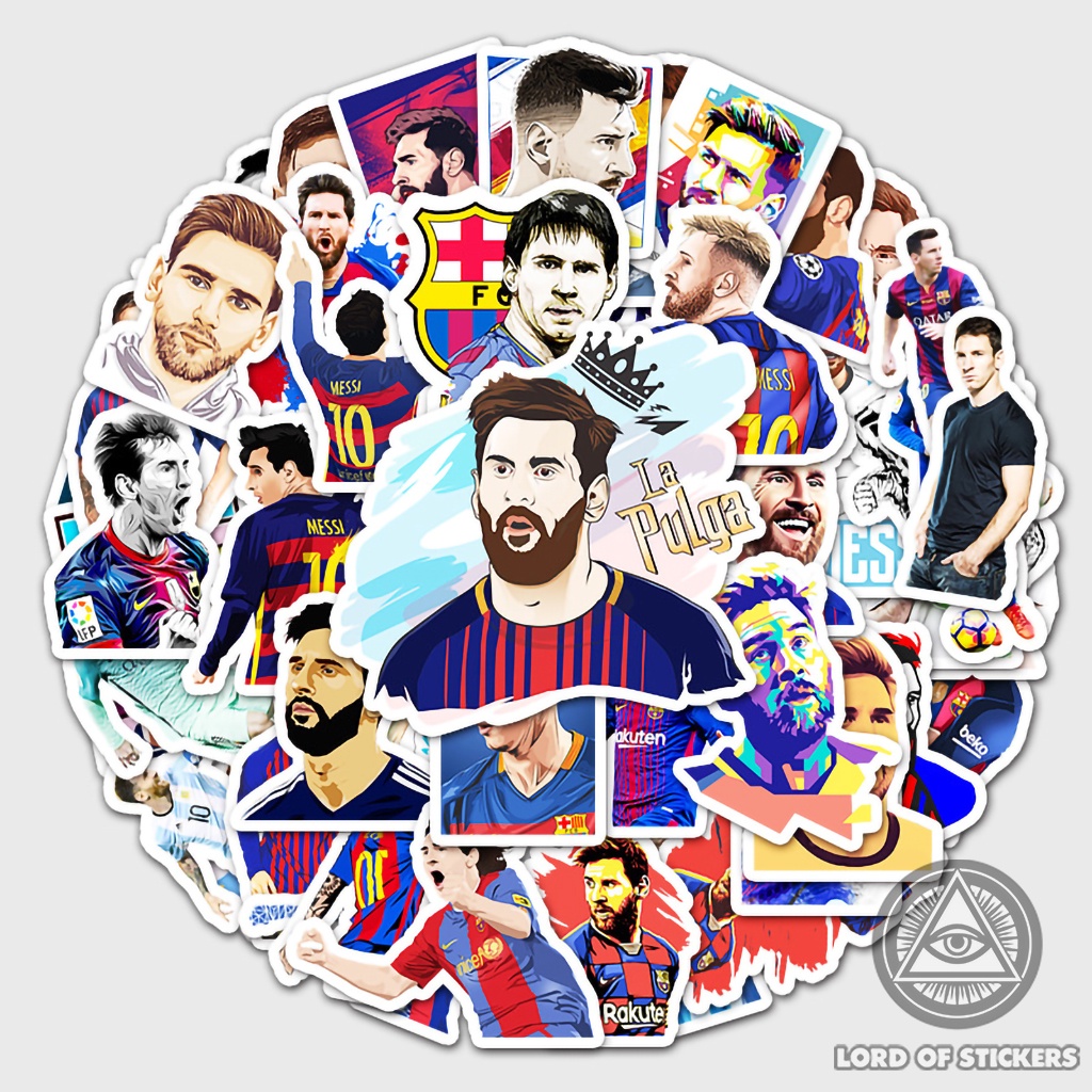Set 51 Hình Dán Messi Sticker Cầu Thủ Bóng Đá Chống Thấm Nước Trang Trí Mũ Bảo Hiểm, Ván Trượt, Điện Thoại, Laptop, Vali