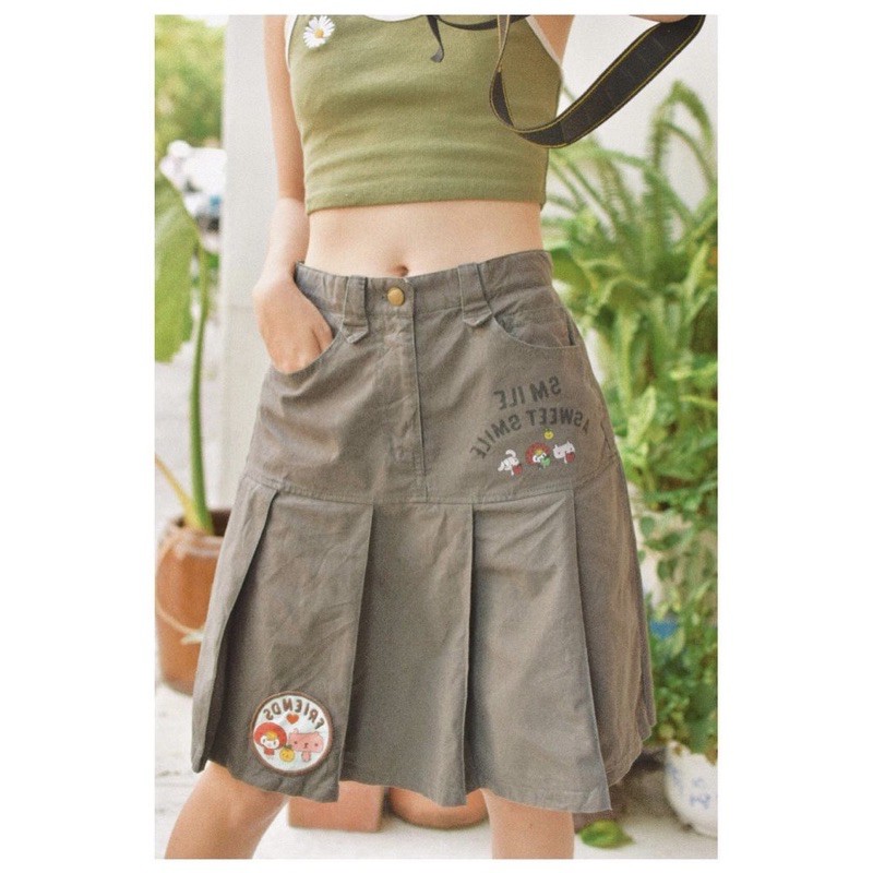 Chân váy kaki Vintage