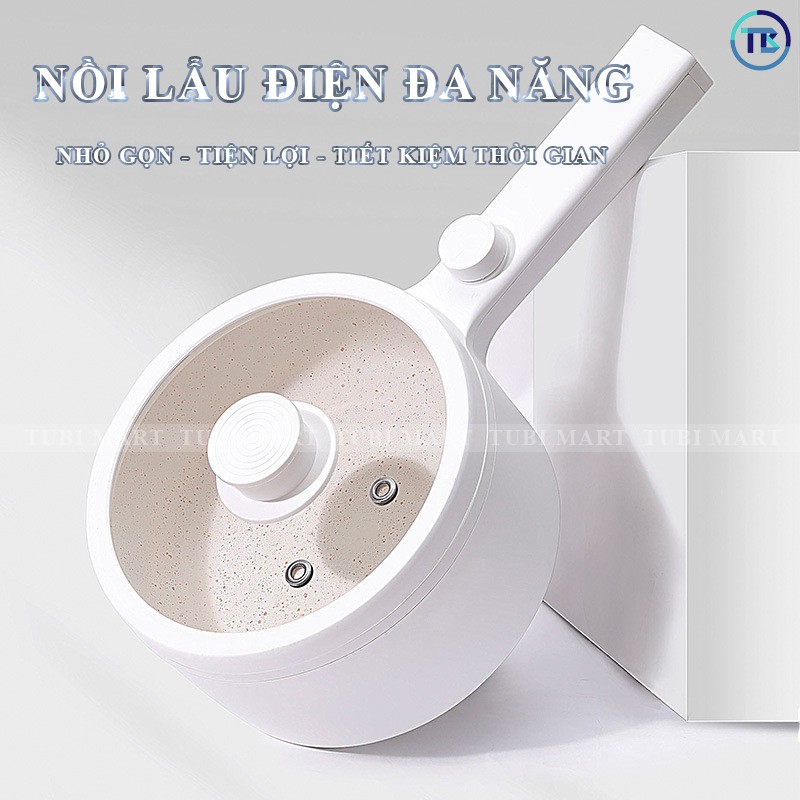 Nồi Lẩu Điện Đa Năng Mini Dung Tích 1,2 Lít Công Suất 600W Chống Dính Dành Cho 2-3 Người - Nồi Nấu Mỳ - TB01