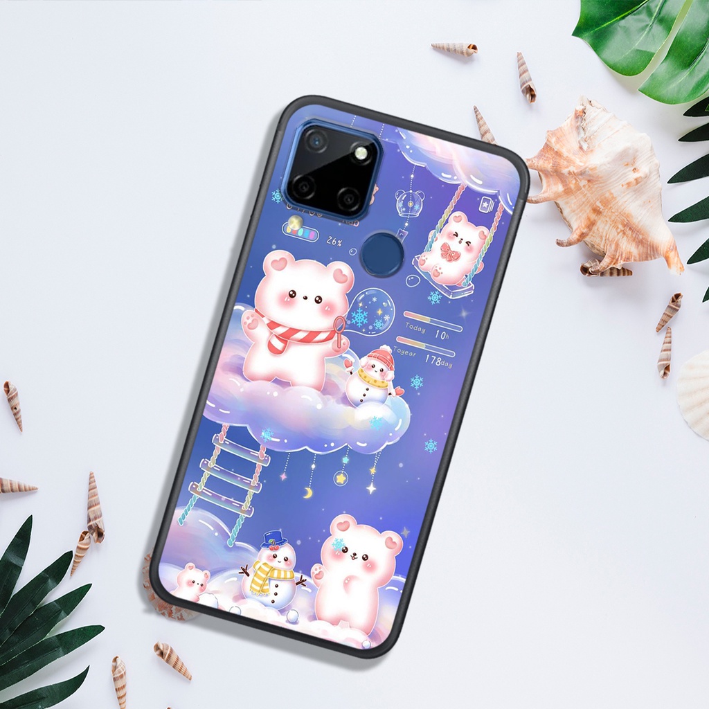 ỐP LƯNG OPPO REALME C12 - C15 -C21 - C21y - C25 - C25y, IN HÌNH GẤU NÂU CHOCOLATE ĐÁNG YÊU.