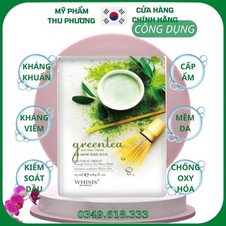 5 Mặt nạ giấy trà xanh Whisis Nature Origin Energy Green tea Sheet Mask dưỡng cấp ẩm làm trắng ngừa mụn giảm kích ứng da