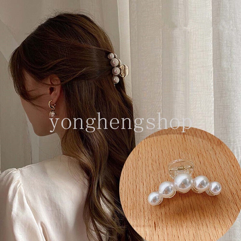 Kẹp Tóc Đuôi Ngựa Đính Ngọc Trai Nhân Tạo Thời Trang Cho Nữ