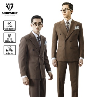 Vest nam Blazer Hàn Quốc,Vest Suit Thanh lịch trẻ trung mẫu 2 cúc màu nâu tây